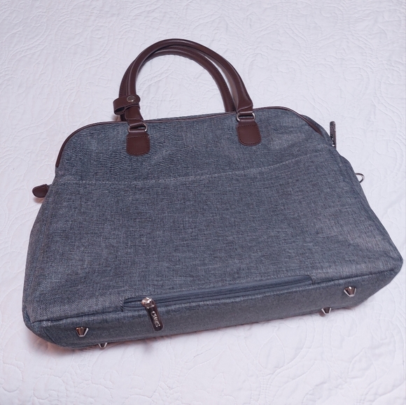 Chaps - Saddle Haven 2.0 Kohl's Pack-All Boarding Bag Laptop Bag Grey & Brown - Picture 6 of 15